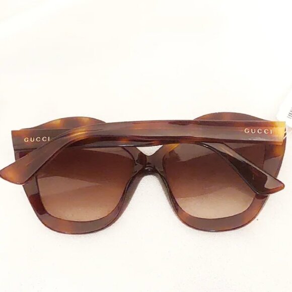 Designer Gucci Oversized Cat Eye Havana Sunglasses - New - Picture 10 of 11